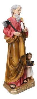 Christian Apostle Of Jesus Saint Matthew The Evangelist with Angel Figurine 8"H
