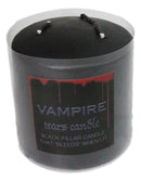 Set Of 2 Apothecary Wicca Vampire Tears Black Scented Pillar Candles Red Wax