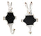 Pack Of 2 Antique White Pewter Bunny Rabbit Head Wall Coat Hooks With Chalkboard