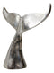 Rustic Vintage Aluminum Humpback Whale Tail Decorative Paperweight Figurine 7"H