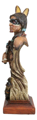 Koitsenko Hunter Native American Indian Chief Warrior Holding Axe Bust Figurine