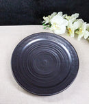 Pack Of 5 Ceramic Black Tetsu Kesho Collection Large Round Dinner Plates 10" D