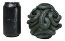 Aztec Quetzalcoatl Green Slithering Snake Serpents Cranium Skull Figurine