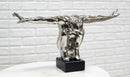 Silver Ceramic Modern Chic Pop Art The Diver Anatomical Man Silhouette Sculpture