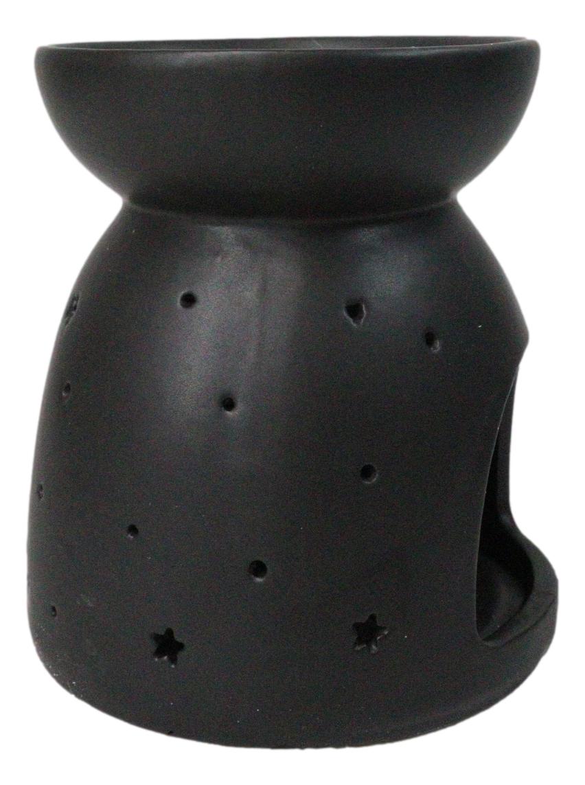 Ceramic Wicca Crescent Moon And Stars Essential Oil Burner Votive Candle Warmer