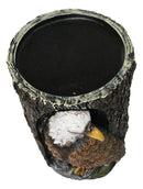 Bald Eagle Pillar Candle Holder Rustic American Eagle Figurine Tree Bark Design