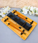 Traditional Japanese Sushi Set Serves 4 Chopsticks Sauce Dishes Rests And Tray