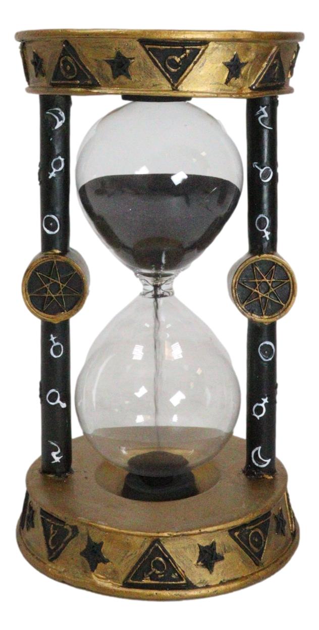 Wicca Metaphysical Sacred Symbols Astrology Zodiac Invertible Glass Sand Timer