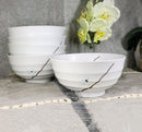 Set Of 5 Ceramic Yukino Hana Collection Medium Soup Cereal Salad Rice Bowls 24oz