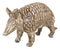 Western Rustic Texas Wild Mammal Armadillo In Tooled Faux Wood Finish Figurine