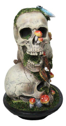 Macabre Death Moths Toadstool Mushrooms and Moss Fungi Trio Skulls Figurine