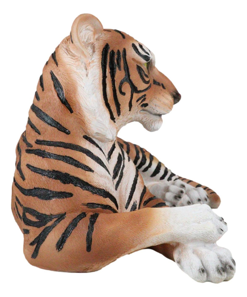 Large Royal Bengal Tiger Resting Gracefully 15.5" Long Statue Home Garden Decor