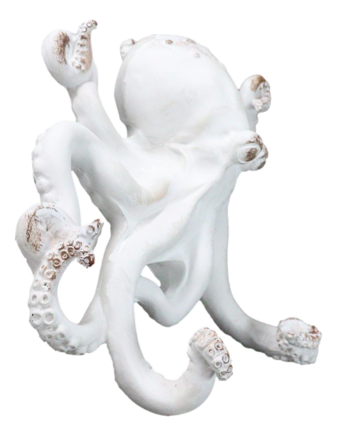 Nautical Marine Antique White Giant Octopus Multi Point Tentacles Wall Hooks