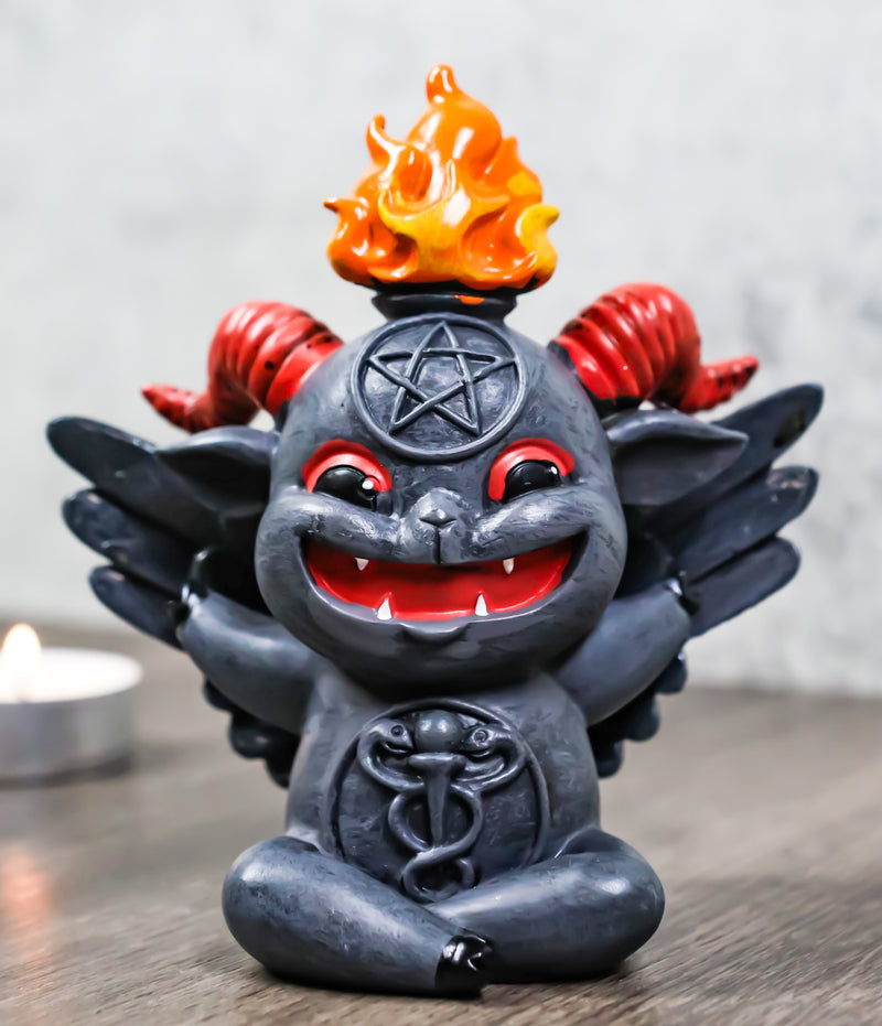 Wicca Occult Pentagram Baphy The Sabbatic Baby Goat Baphomet Summoned Figurine