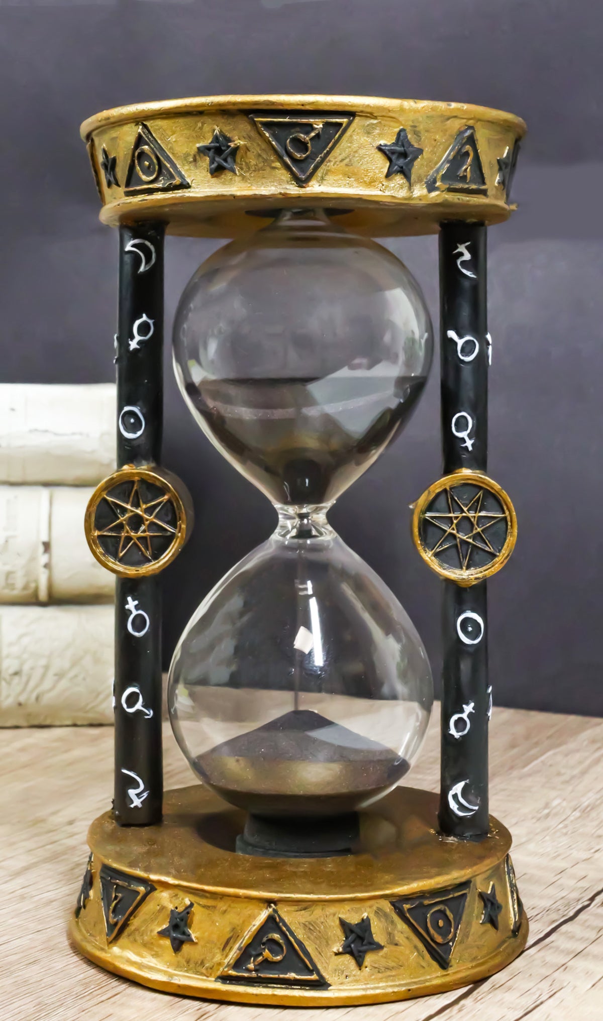 Wicca Metaphysical Sacred Symbols Astrology Zodiac Invertible Glass Sand Timer