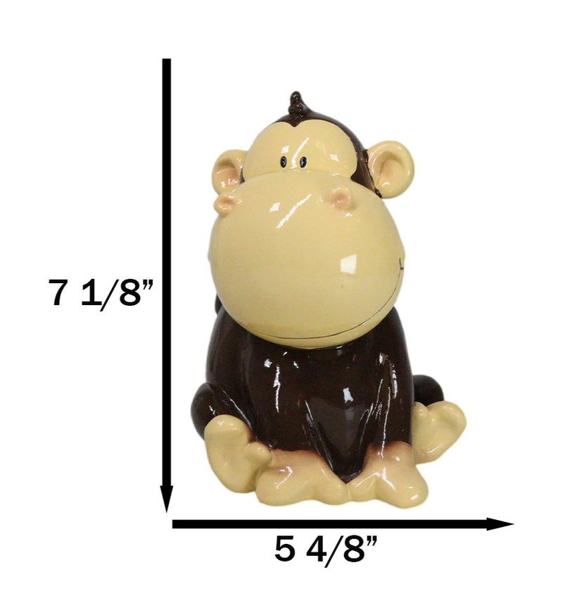 Whimsical Playful Ape Chimp Monkey Money Coin Savings Piggy Bank Figurine