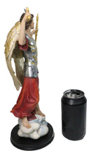 Archangel Saint Michael Holding Sword And Scroll Figurine Brass Name Base 13"H
