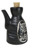 Matte Black Traditional Japanese Soy Sauce Dispenser Flask Tenmoku Porcelain Set