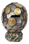 Metallurgy Currency Silver and Gold Coins Skull Face Money Coin Bank Figurine