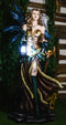 Large 4.5 Ft Moon Spell Caster Fairy With Owl Cat And Solar LED Lantern Statue
