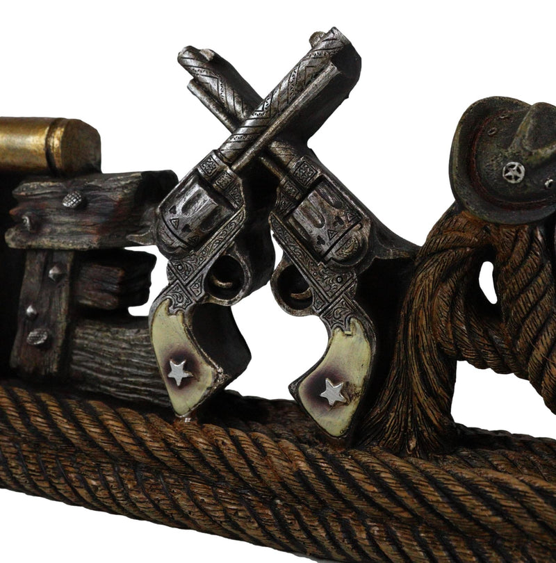 Texas Word Art Lasso Ropes Bullets Horseshoes Cowboy Hat Guns Desktop Figurine