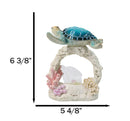 Marine Ocean Sea Turtle Swimming Over Coral Reef With Acrylic LED Light Figurine