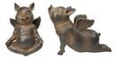 Pack Of 2 Hog Heavens Yoga Pigs In Cobra And Lotus Meditation Pose Figurines