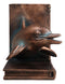 Sea Coastal Nautical Marine Bottlenose Dolphin Fishes Swimming Bookends Pair Set