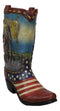 Rustic Western Oil Derrick Pump Jack USA Flag Cowboy Boot Flower Vase Planter