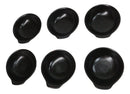 Pack Of 6 Black Kokuyo Minimalist Small Ponzu Tonsui Salad Bowls With Handle 5oz
