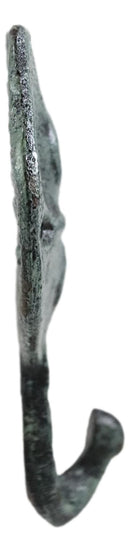 Set Of Two Cast Iron Verdigris Coastal Marine Sand Dollar Wall Coat Hook Hangers