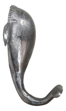 Set of 2 Aluminum Nautical Marine Beluga Whale Flailing Tail Wall Hook Hangers