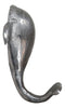 Set of 2 Aluminum Nautical Marine Beluga Whale Flailing Tail Wall Hook Hangers