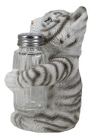 Forest Jungle White Bengal Tiger Cub Hugging Salt And Pepper Shakers Holder Set