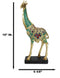 Large Safari Savannah Green Bejeweled Masai Giraffe With Black Base Figurine 16"