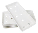 Pack Of 6 White Neta Zara Sushi Case Sashimi Plates With Drip Holes 8" By 3.75"
