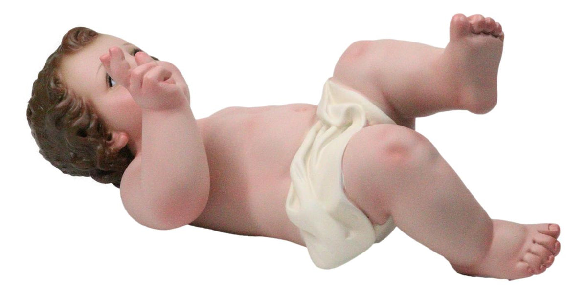 Nativity Christmas Realistic Infant Baby Jesus With Moving Hands Statue 12" L