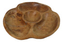 Rustic Live Edge Teak Wood Sectional Serving Dish Divided Snack Tray 4 Parts
