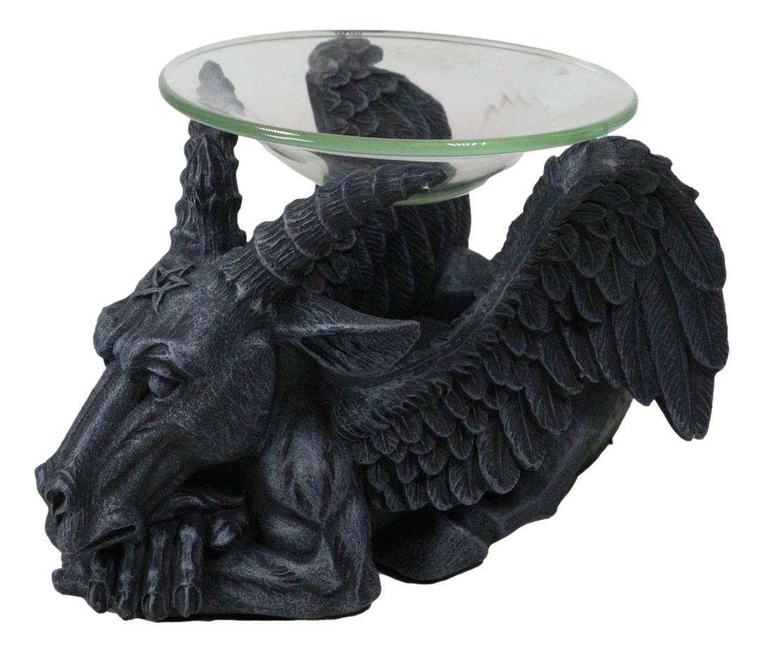Occult Winged Baphomet Sabbatic Goat Pentagram Candle Oil Tart Scent Burner