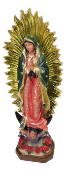 Our Lady of Guadalupe With Mandorla of Rays Mother Mary Catholic Figurine 8"H