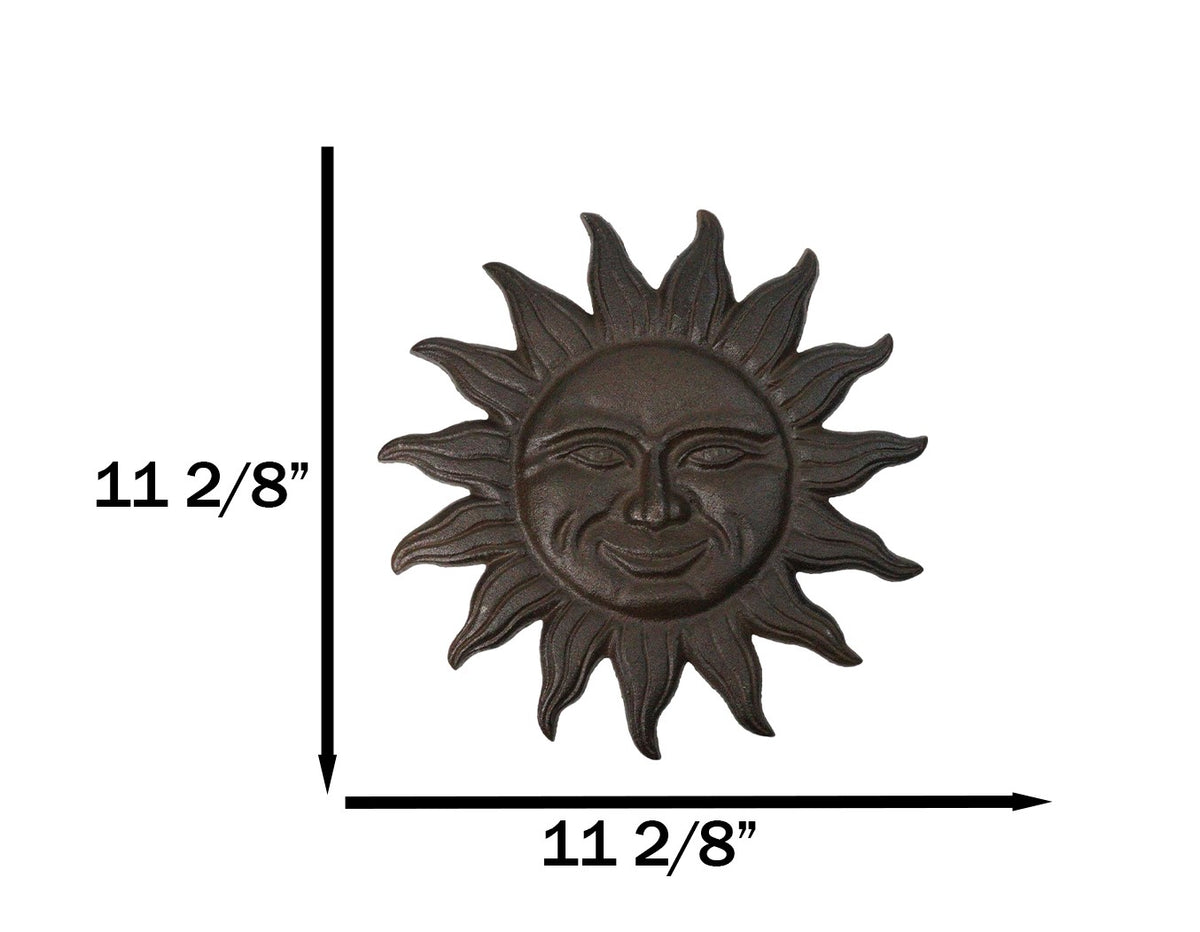 Belenos Sun God Cast Iron Stepping Stones Set of 3 Radiant Sun Face Garden