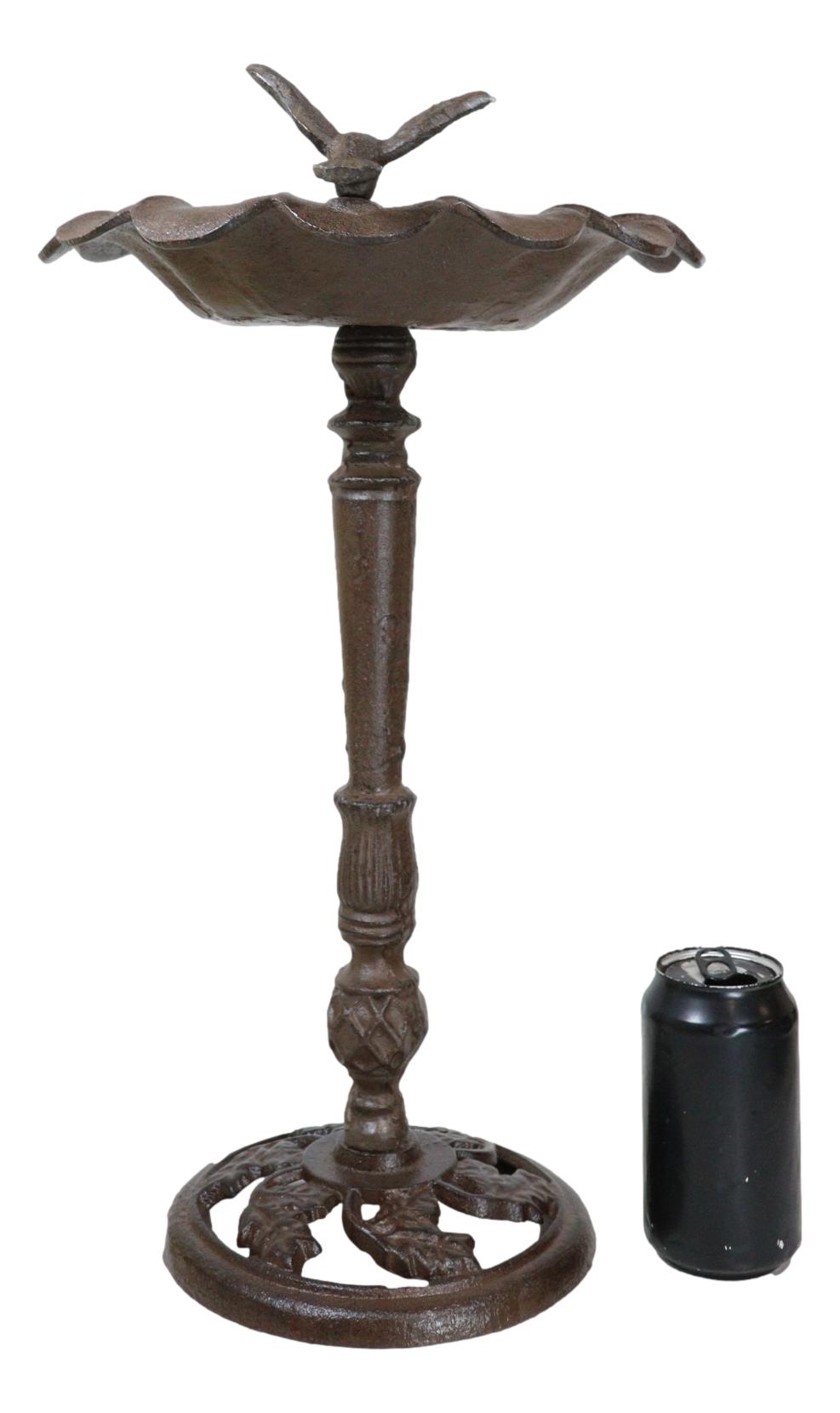 Rustic Cast Iron Hummingbird Perching On Sunflower Garden Bird Feeder Bath 19"H
