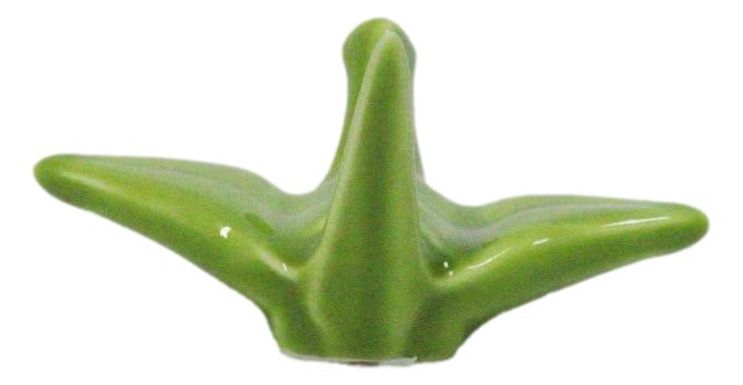 Ebros Set of 4 Ceramic Green Japanese Origami Crane Incense Stick Holders