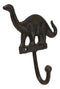 Pack Of 3 Cast Iron Rustic Jurassic Long Neck Brachiosaurus Dinosaur Wall Hooks