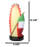 Our Lady of Guadalupe Figurine With Mexican Flag Figurine With Base 12" Series