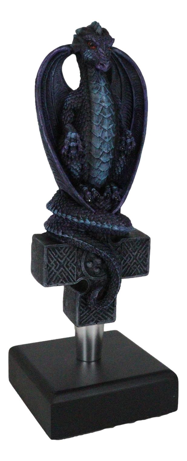 Medieval Fantasy Midnight Bahamut Blue Dragon Novelty Beer Tap Handle Figurine