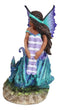 Amy Brown Fantasy Magic Turquoise Ebony Fairy Perching On Water Dragon Figurine