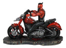Red Inferno Devil Demon Motorcycle Chopper Biker With Pentagram Jacket Figurine