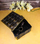 Realistic Faux Turtle Shell Print With Gold Trim Decorative Jewelry Trinket Box
