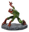 Green and Red Superhero Frog Spider Man in 3 Point Hero Pose Decor Figurine